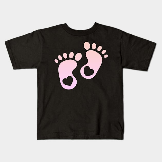 Little Baby Feet Birth cute Pregnancy Women Gifts Kids T-Shirt by Foxxy Merch